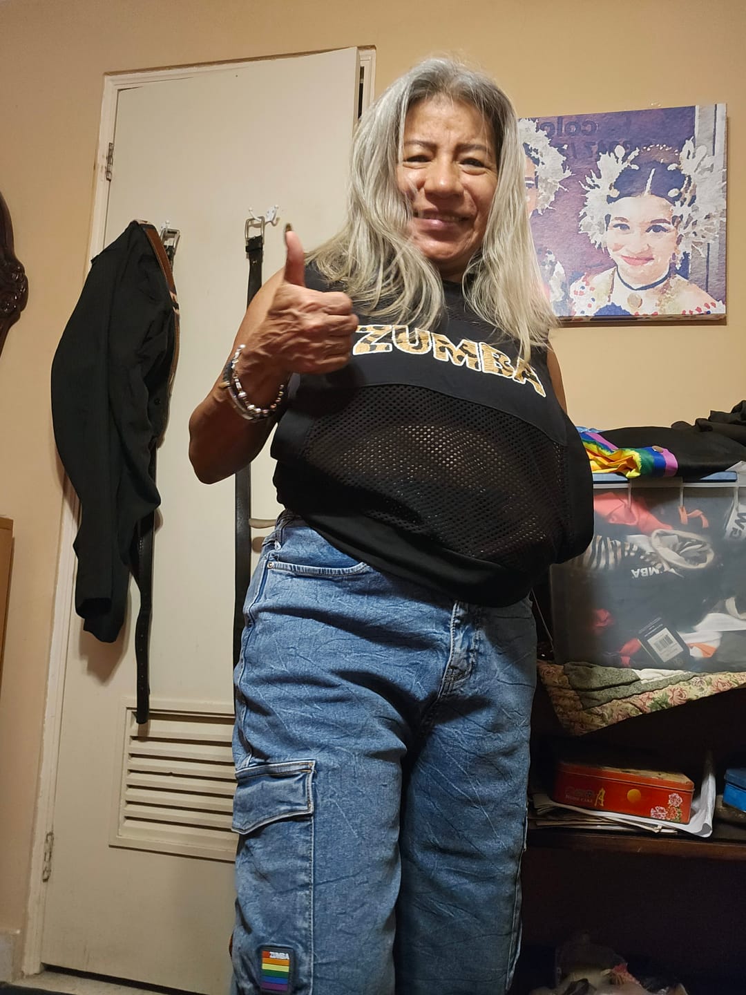 Customer photo review of Pride Baggy Denim Cargo Pants