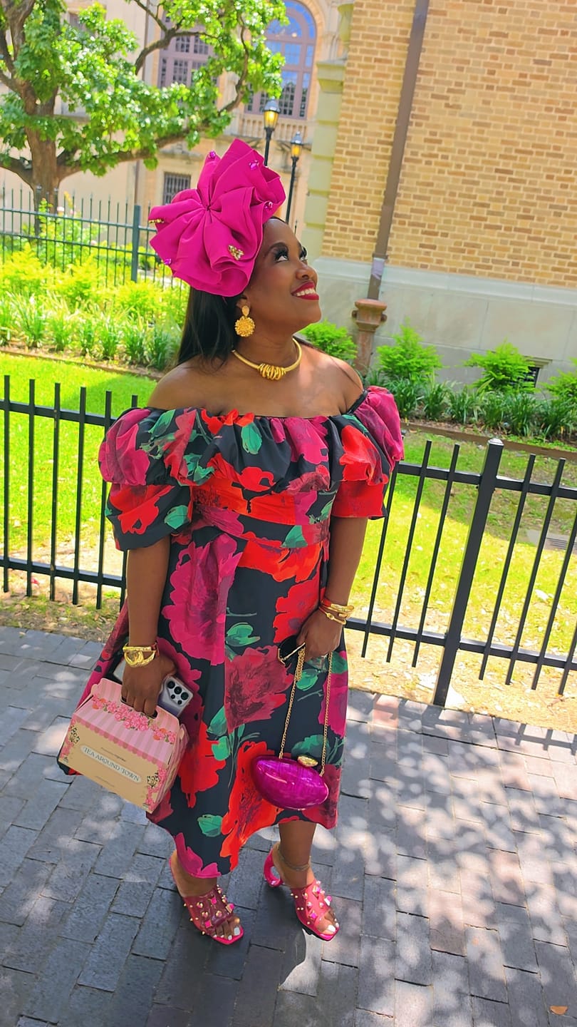 Customer photo review of The Duchess Silk Fascinator