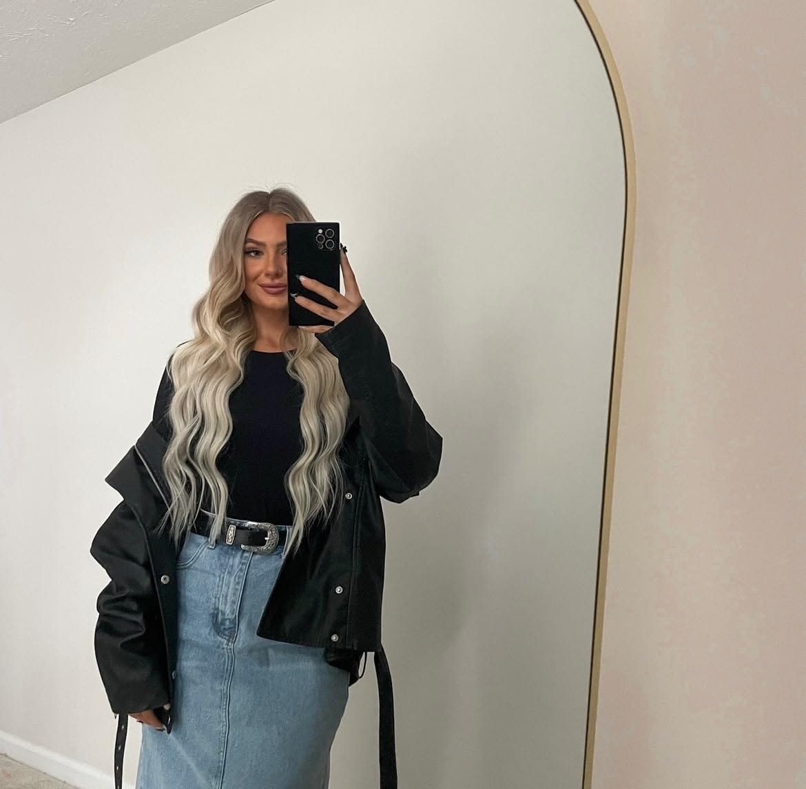 Customer photo review of Full Shine Virgin Weft Brazilian 100% Human Hair Sew In Bundles Balayage Ombre (#8/60)