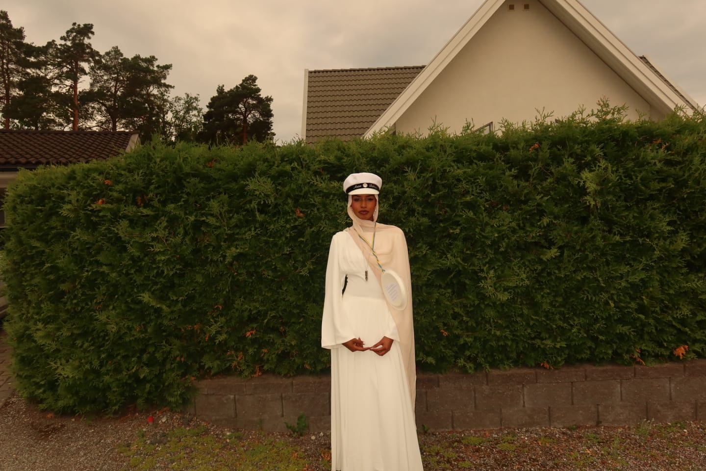 Customer photo review of Luna - Ivory Pleated Chiffon Corset Maxi Dress