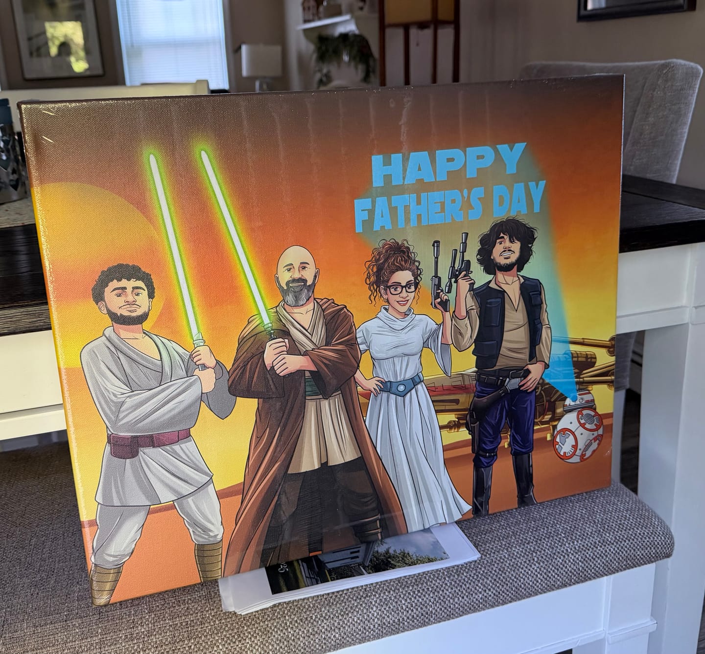Customer photo review of Custom Jedi Portrait Digital Download — Personalized Star Wars Art Gift | MakeMeJedi