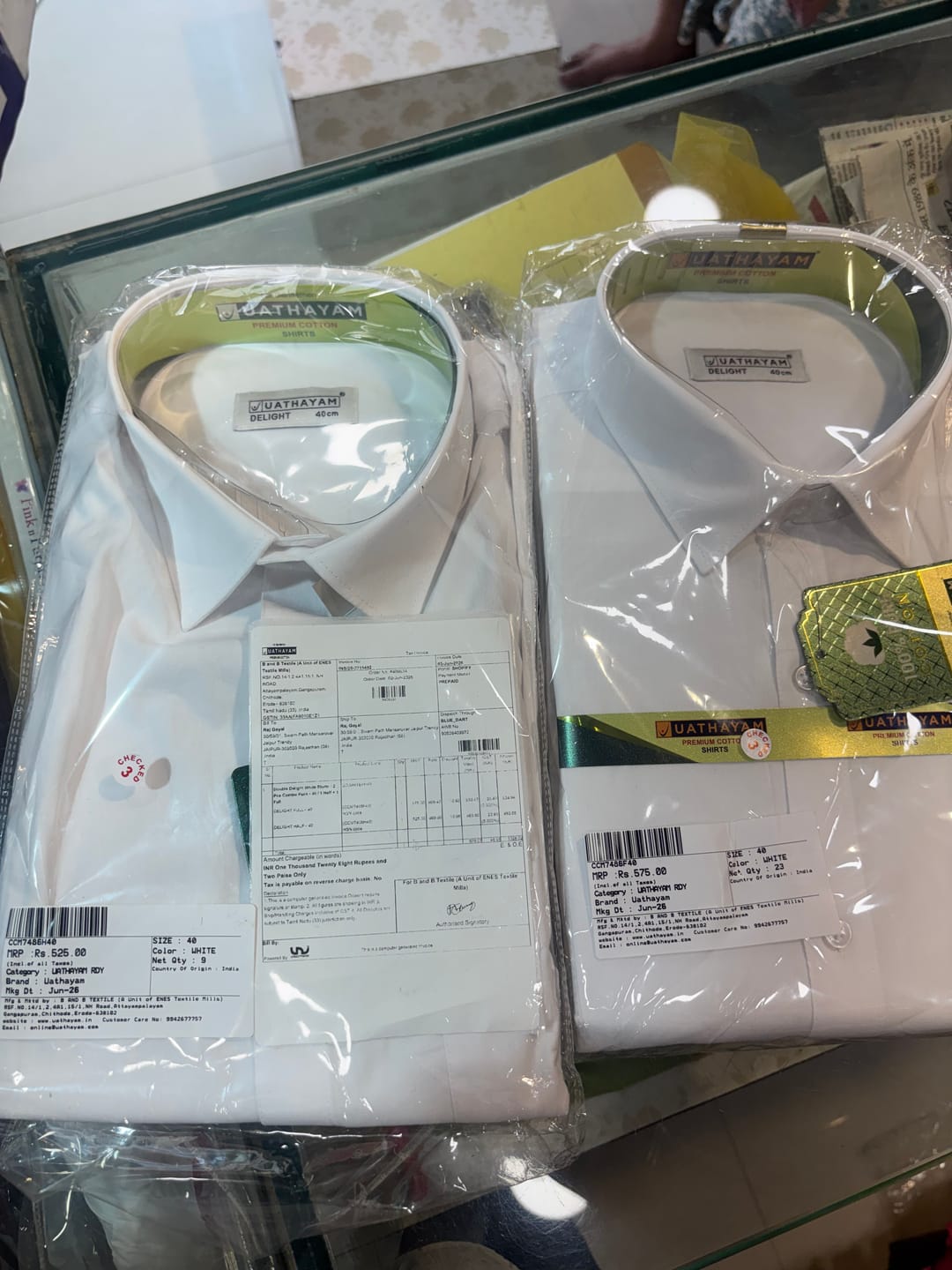 Customer photo review of Double Delight White Shirts - 2 Pcs Combo Pack