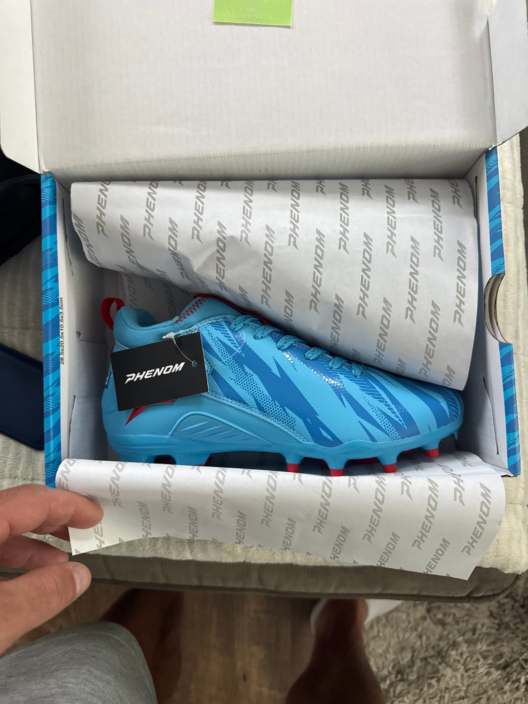 Customer photo review of Kool-Aid 'Mixed Berry' Football Cleats - Quantum Speed by Phenom Elite