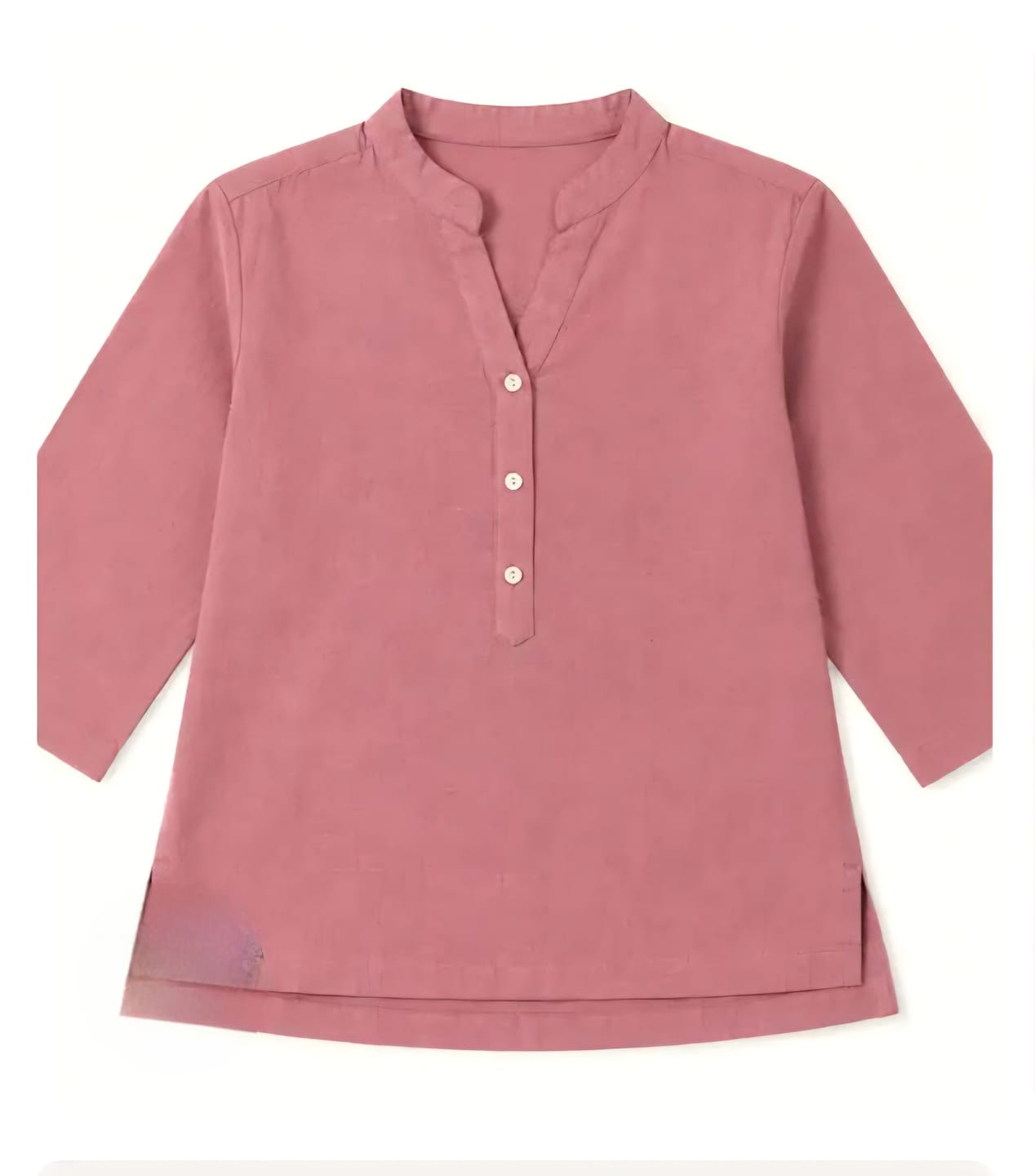 Customer photo review of Women Rose Taupe Airy Linen Short Kurta