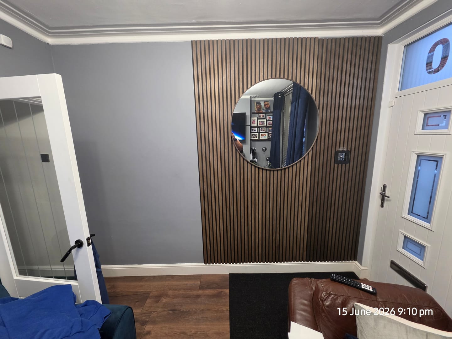 Customer photo review of SlatWall Acoustic Dark Walnut Slatted Wall Panel