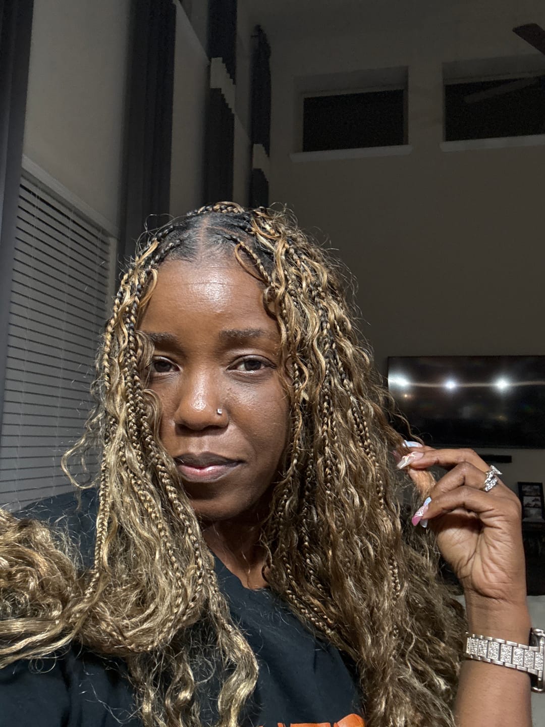 Customer photo review of #4/27/30/613 Mix Color Blend Deep Wave Human Braiding Hair