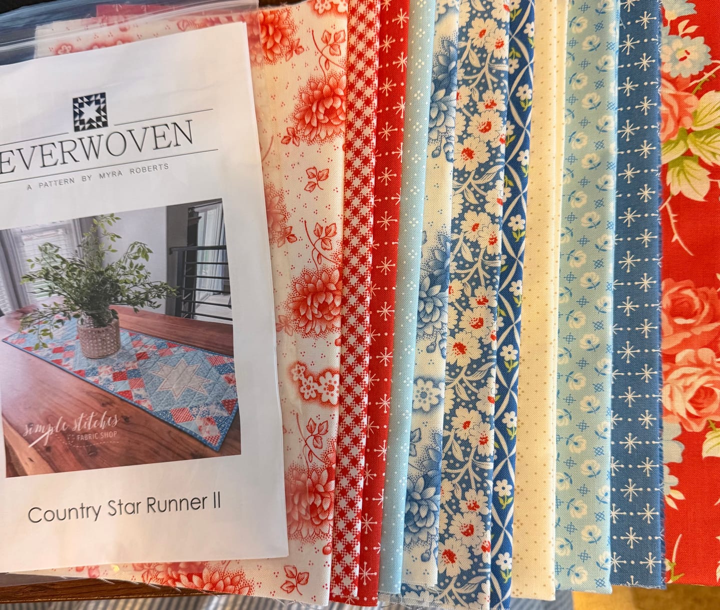 Customer photo review of Country Star II Runner Kit - Red Floral Backing