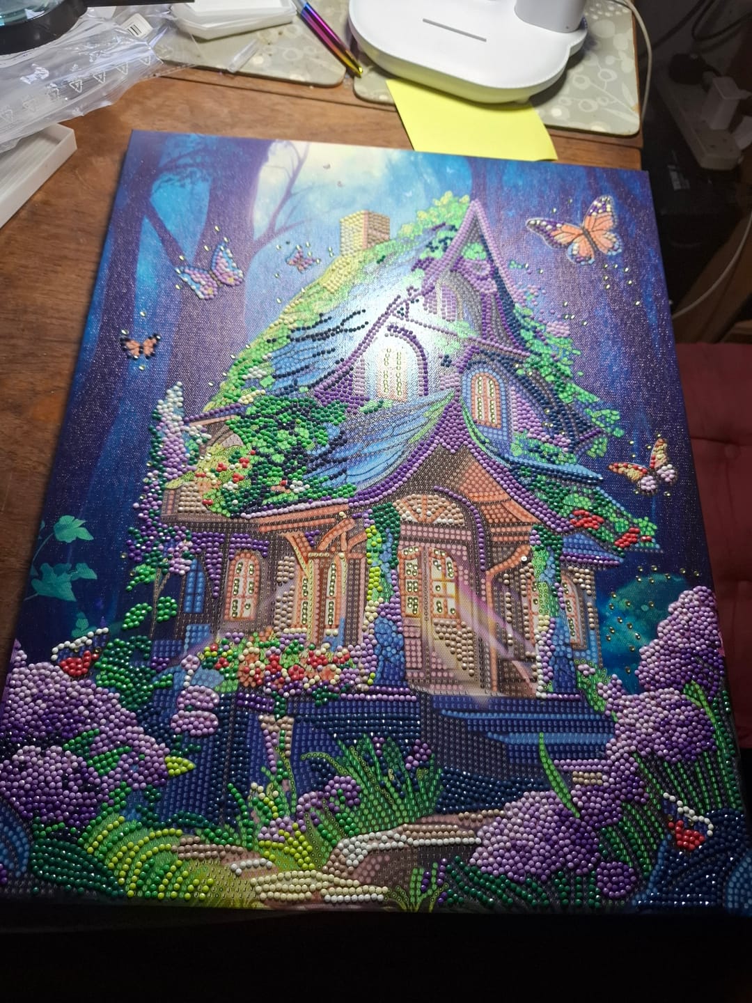Customer photo review of “Fantasy House” Crystal Art Canvas Kit 35x45