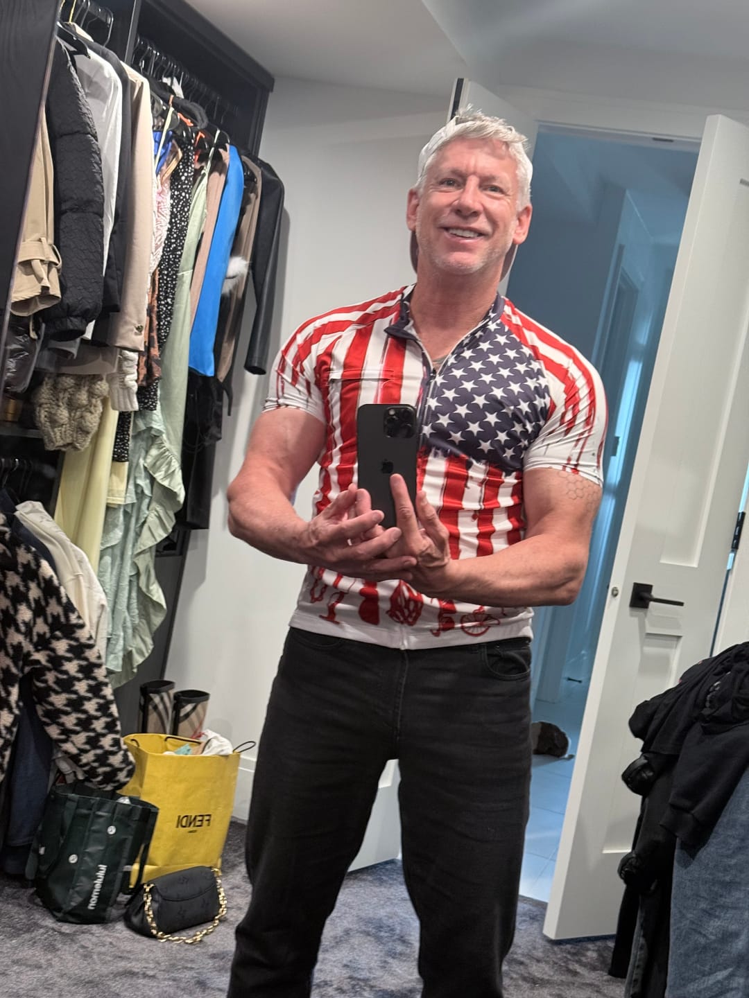 Customer photo review of Men's Cycling American Flag Cycling Jersey & Kit