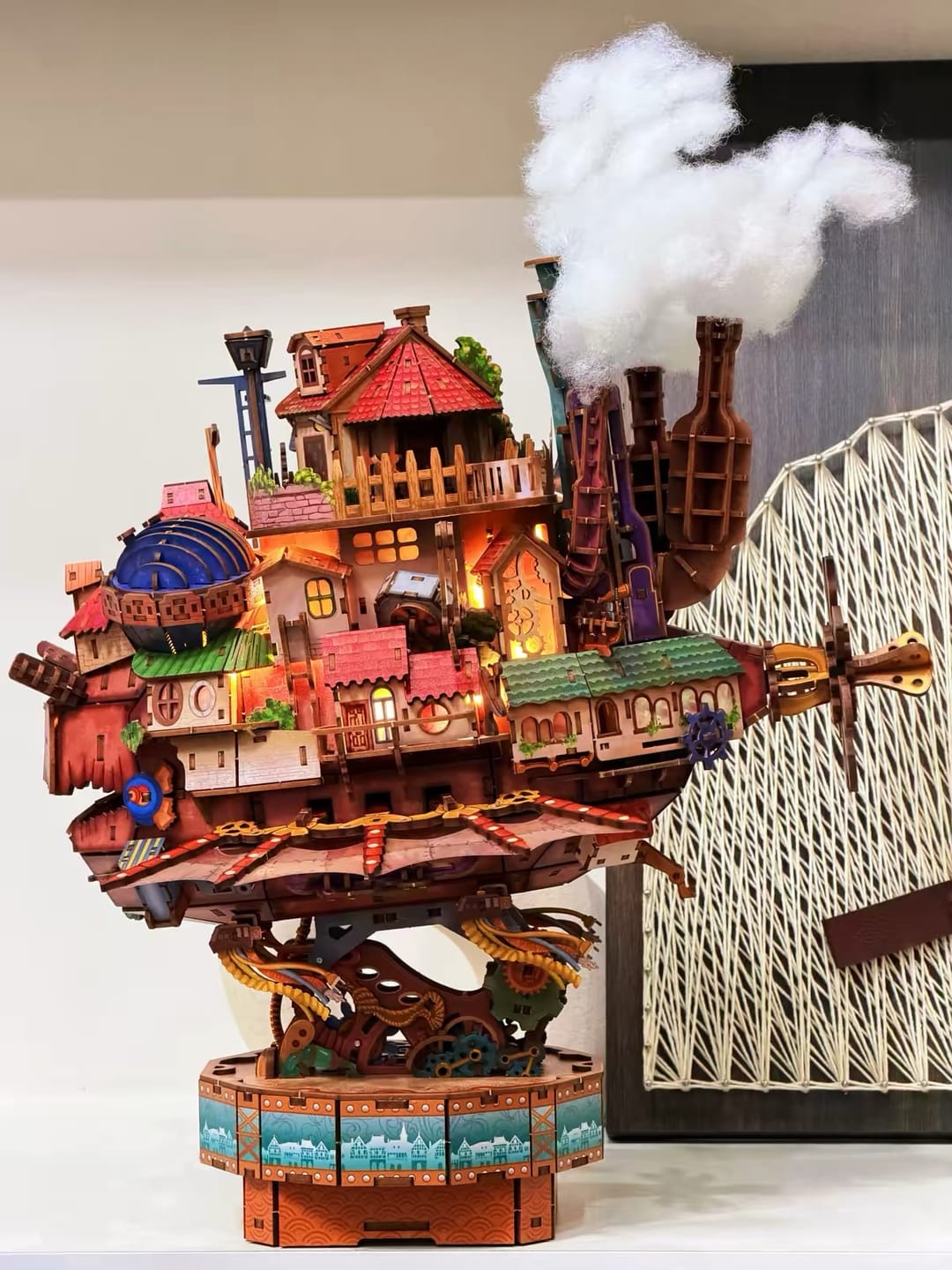 Customer photo review of Motorized Walking Castle Mechanical 3D Wooden Puzzle Kit