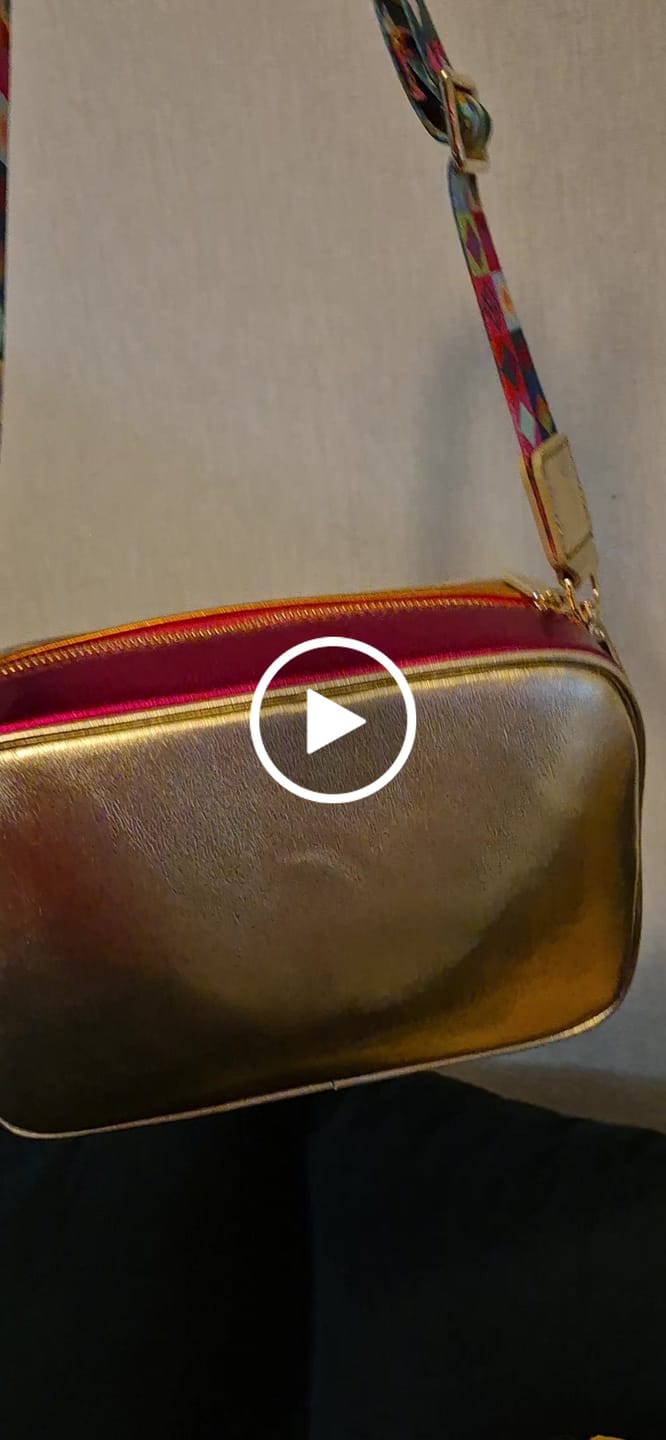 Customer video review of Crossbody Tulum Rainbow Oro - Doble Correa