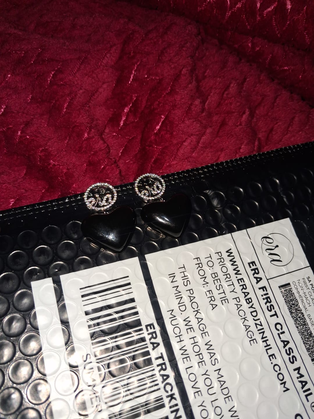 Customer photo review of Black Era Adore Silver Earrings