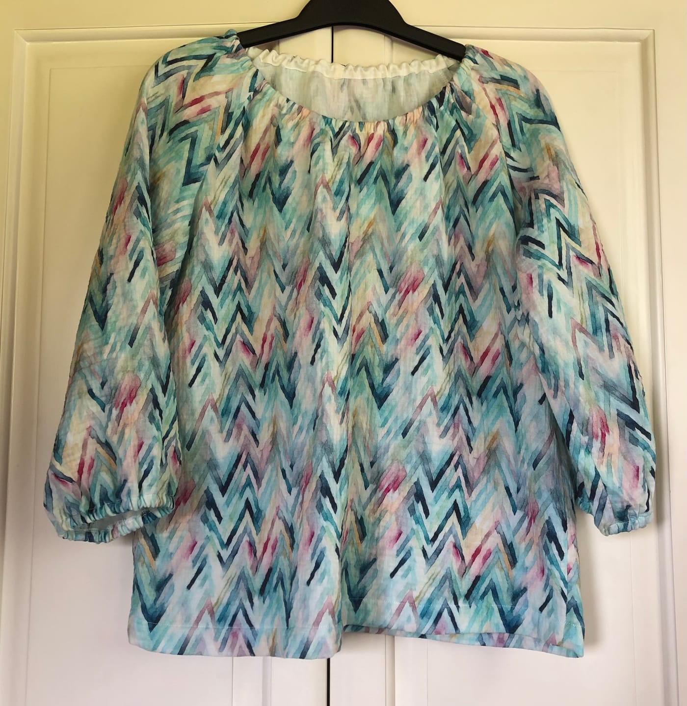 Customer photo review of Vibrant Zigzags Double Gauze Fabric