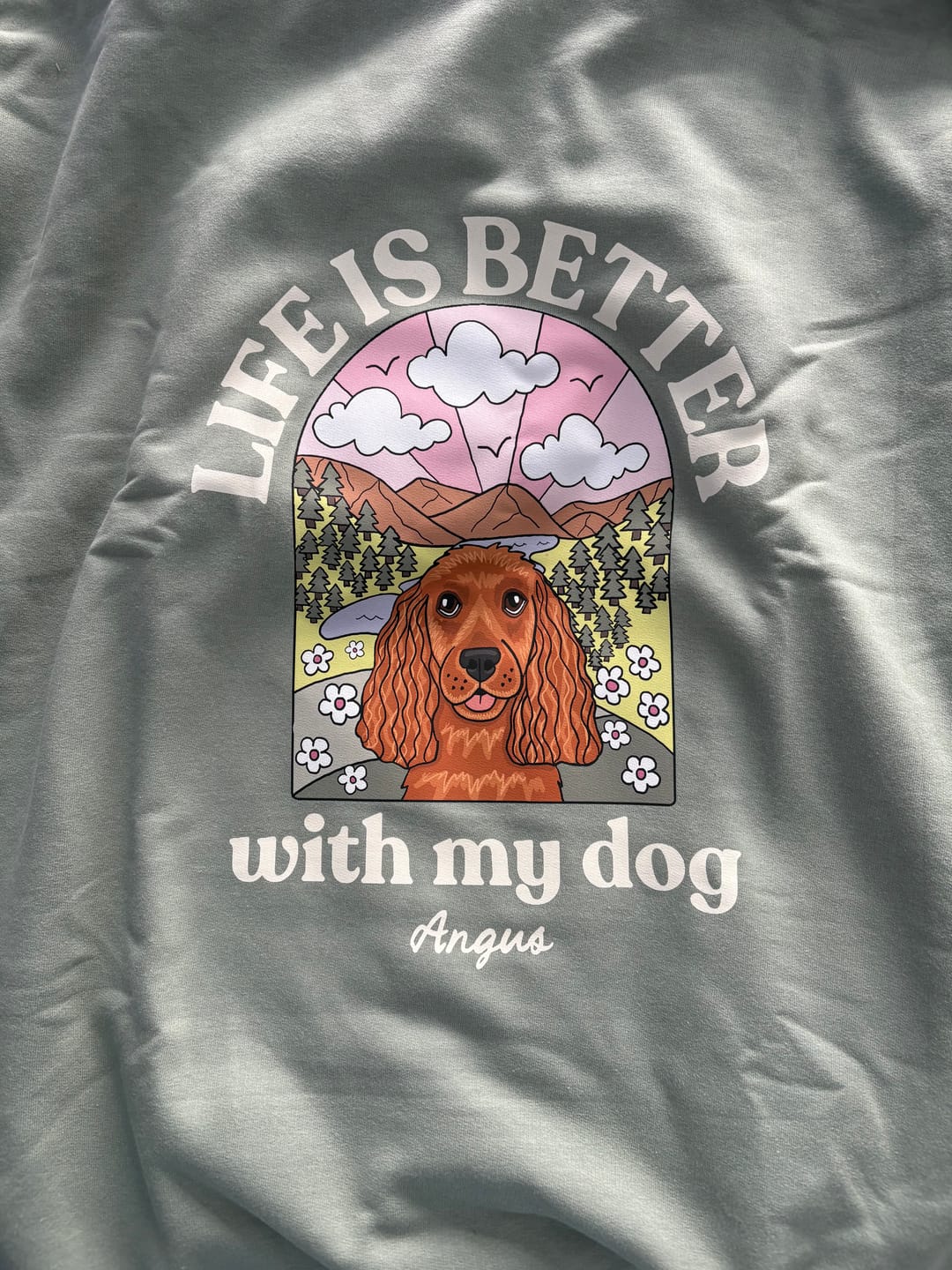 Customer photo review of Personalised Life is Better with your dog Hoody