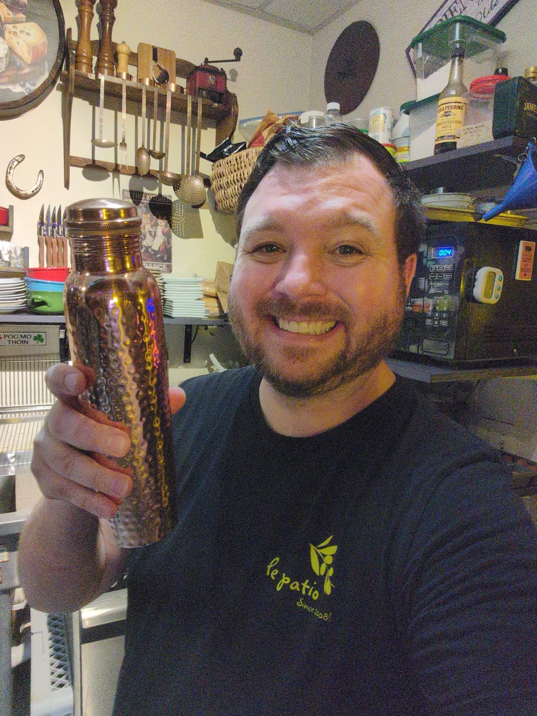 Customer photo review of Certified Ayurveda® Pure Copper Water Bottles - V2 Hand-Hammered Edition