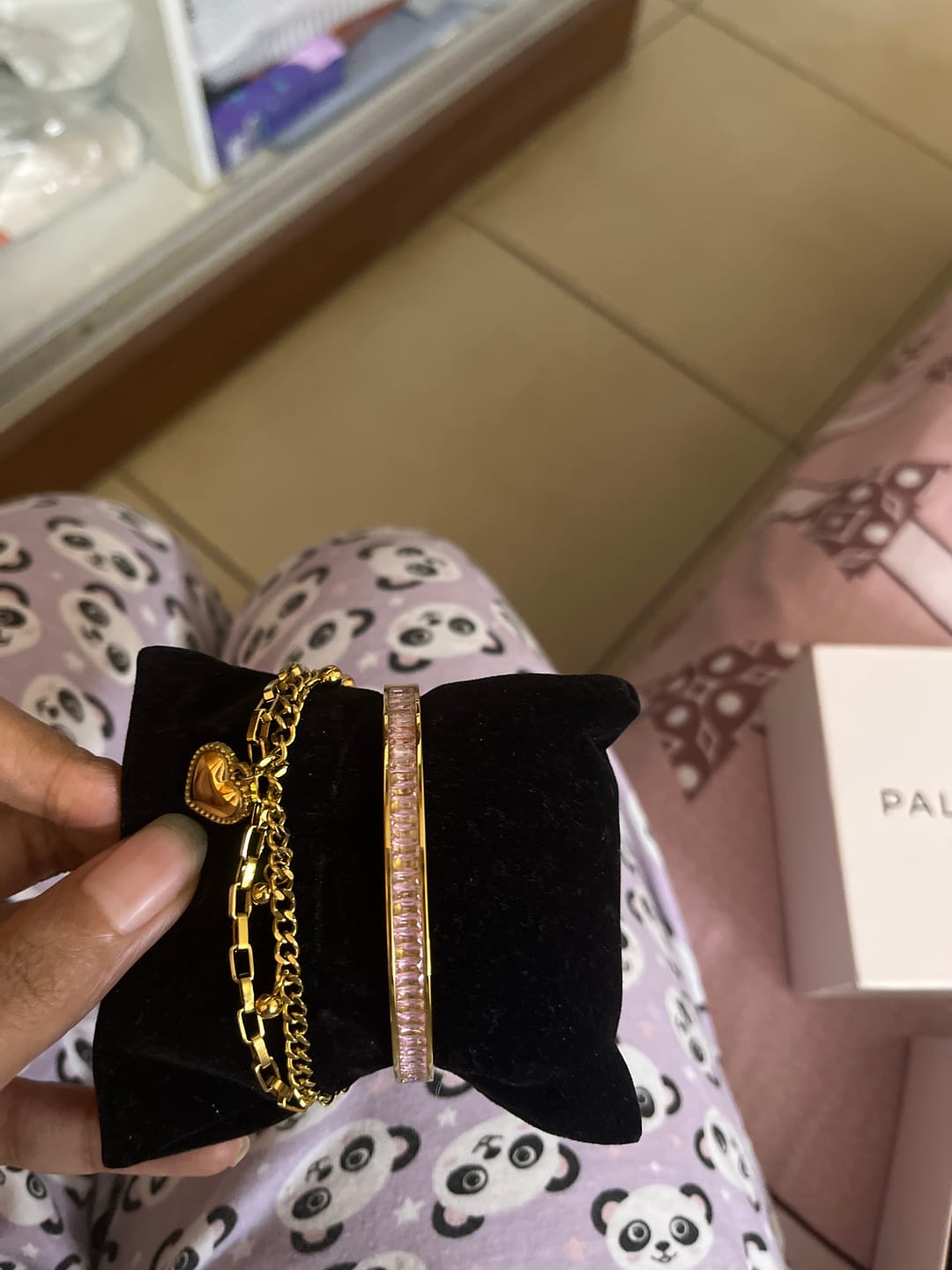 Customer photo review of Pink Enchantment Bangle Bracelet