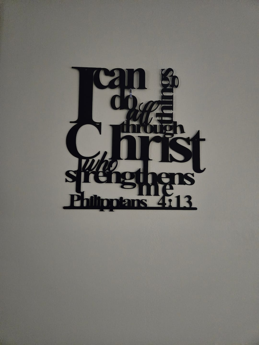 Customer photo review of Christianartworkshop Philippians 4:13 I Can Do All Things Metal Wall Decor: Christ’s Strength for Your Walls