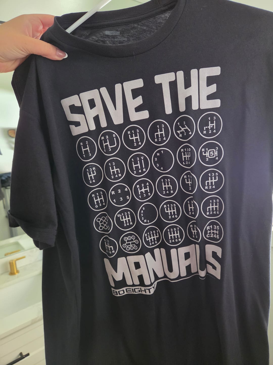 Customer photo review of 80Eighty® Save The Manuals Shirt