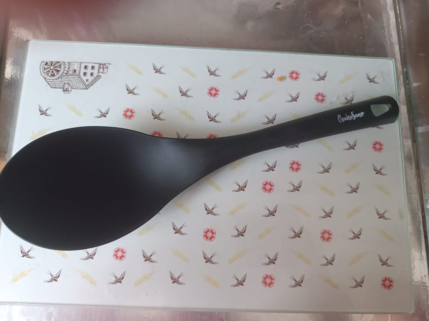 Customer photo review of Cucchiaione da cucina per pentole antiaderenti, 100% nylon riciclabile [BLACK]