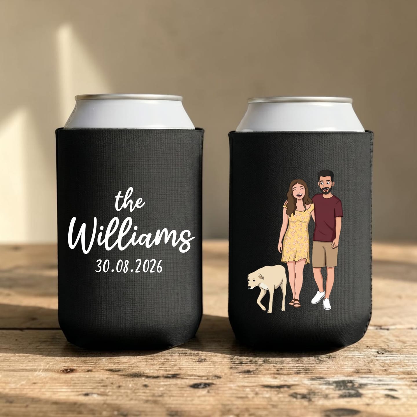 Customer photo review of Personalised Stubby Holders for Weddings