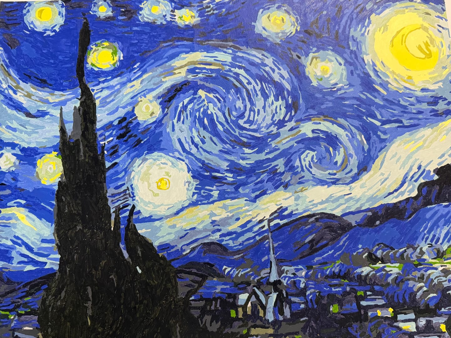 Customer photo review of The Starry Night - Van Gogh | Paint by Numbers