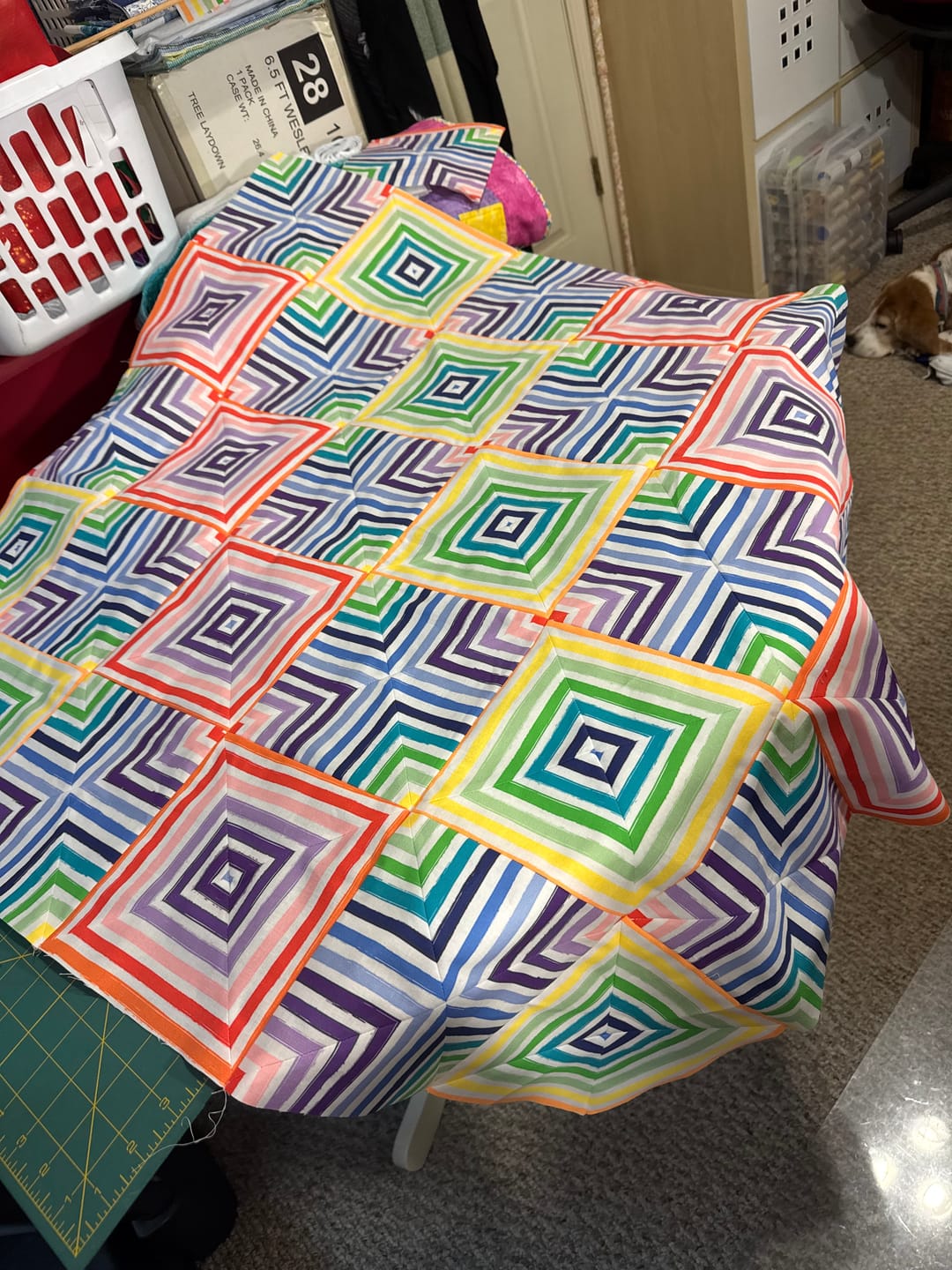 Customer photo review of Over the Rainbow Stripes Fabric