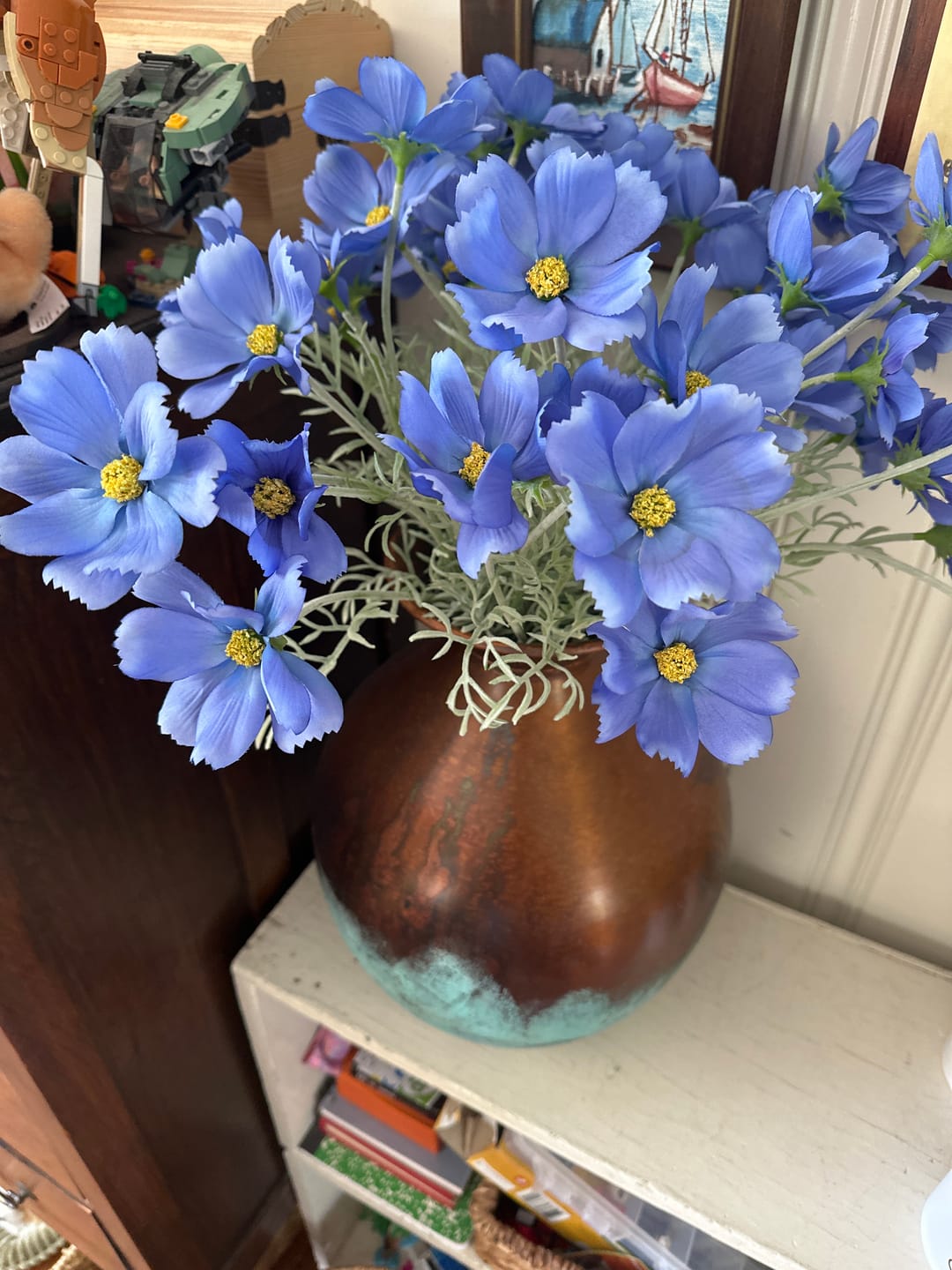 Customer photo review of Distressed Copper Patina Vase