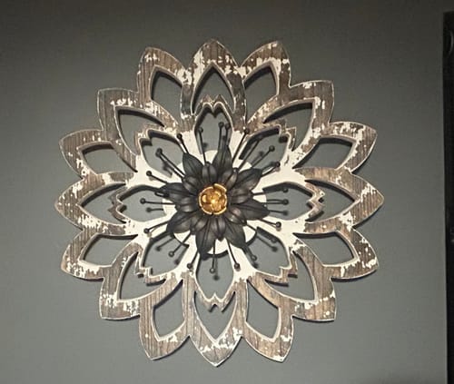 Customer photo review of Lotus Flower Wooden Wall Art