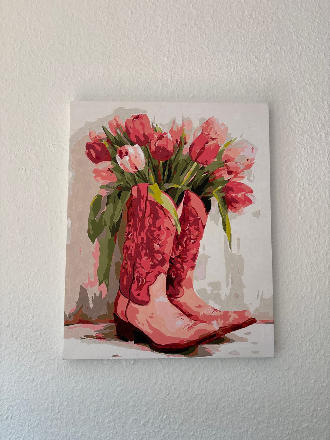 Customer photo review of Malen nach Zahlen - Tulpen-Cowgirl-Stiefel