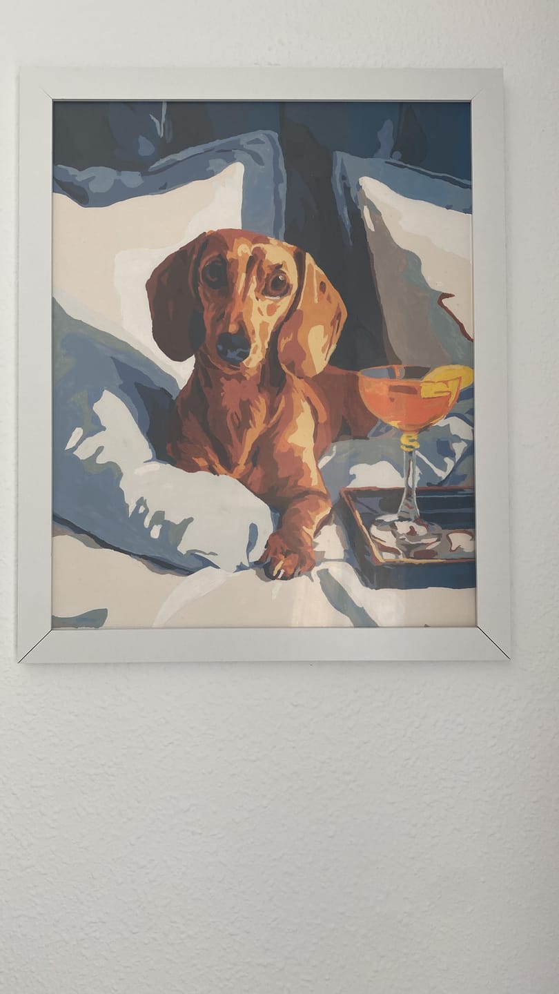 Customer photo review of Luxury Lounge Dachshund | Paint by Number