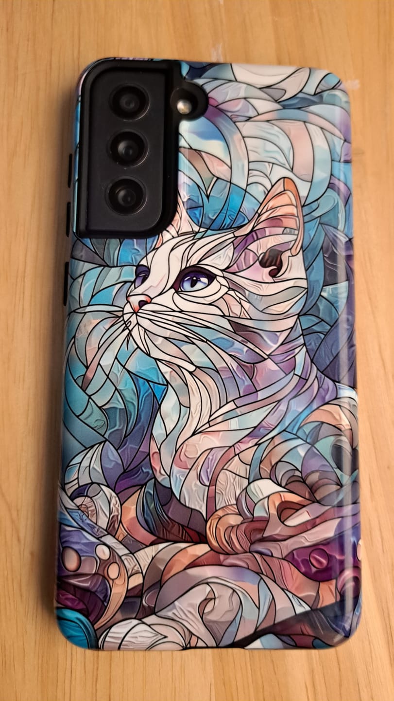 Customer photo review of Cute Cat Stained Glass Design Design Case for Galaxy S series Phones