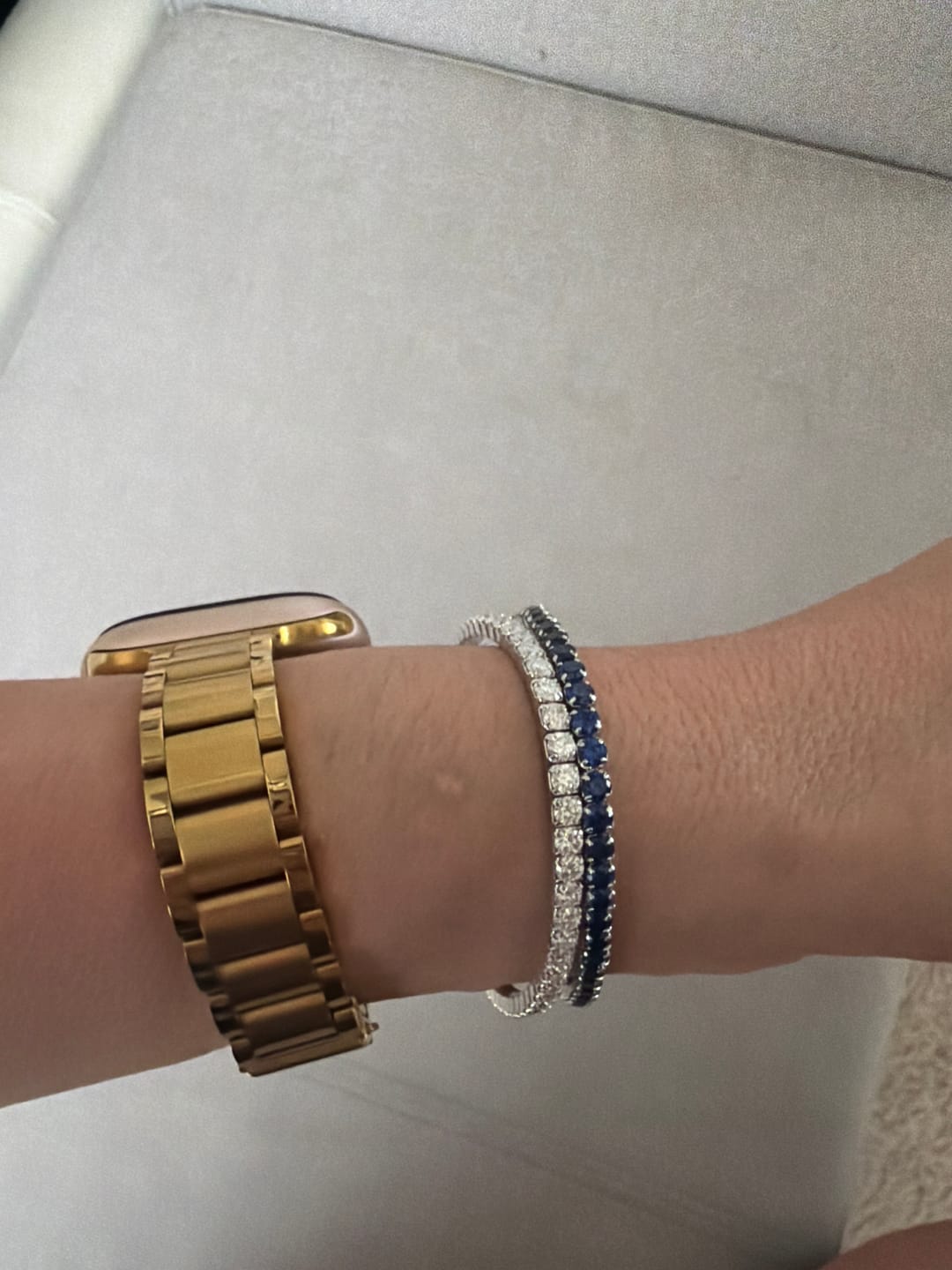 Customer photo review of Colored Stretch Tennis Bracelets