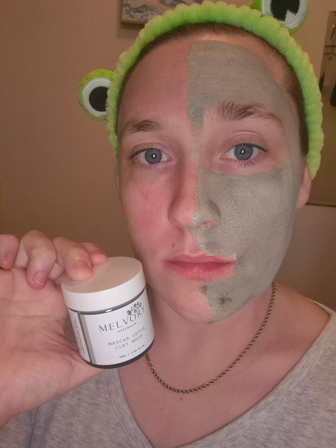 Customer photo review of Matcha Sorbet Detox Clay Mask with Free Brush