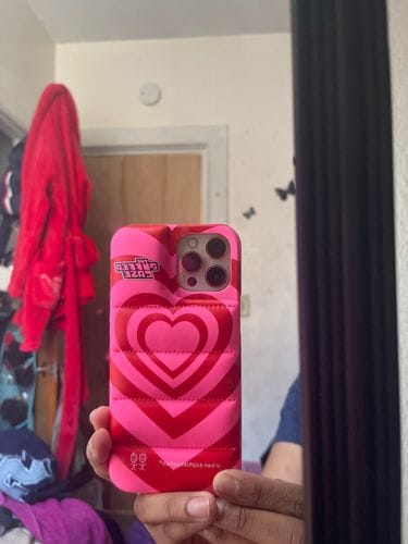 Customer photo review of Love Is Love Puffer Case
