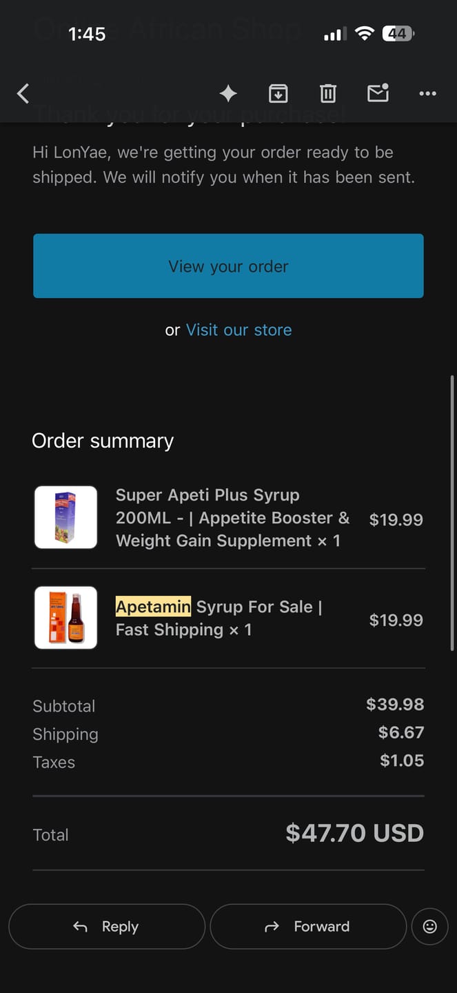 Customer photo review of Apetamin Syrup For Sale | Fast Shipping