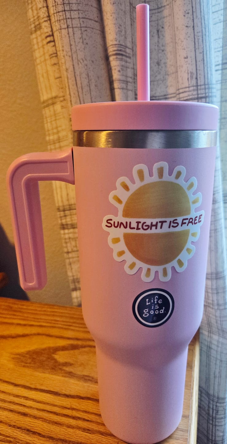 Customer photo review of Sunlight Is Free Sun Nature Sticker