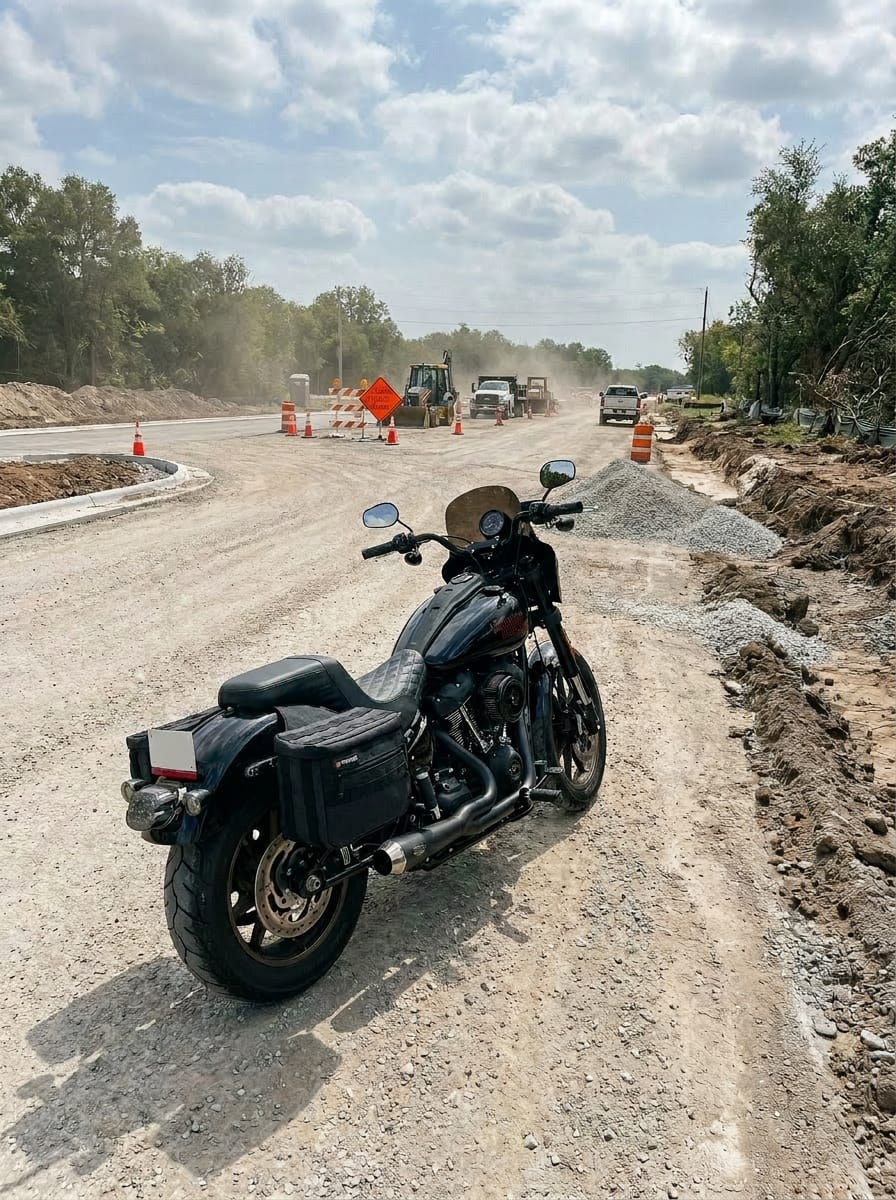 Customer photo review of 18L - Patriot Medium Throw Over Saddlebags For 2025+ Harley Softail Low Rider S FXLRS