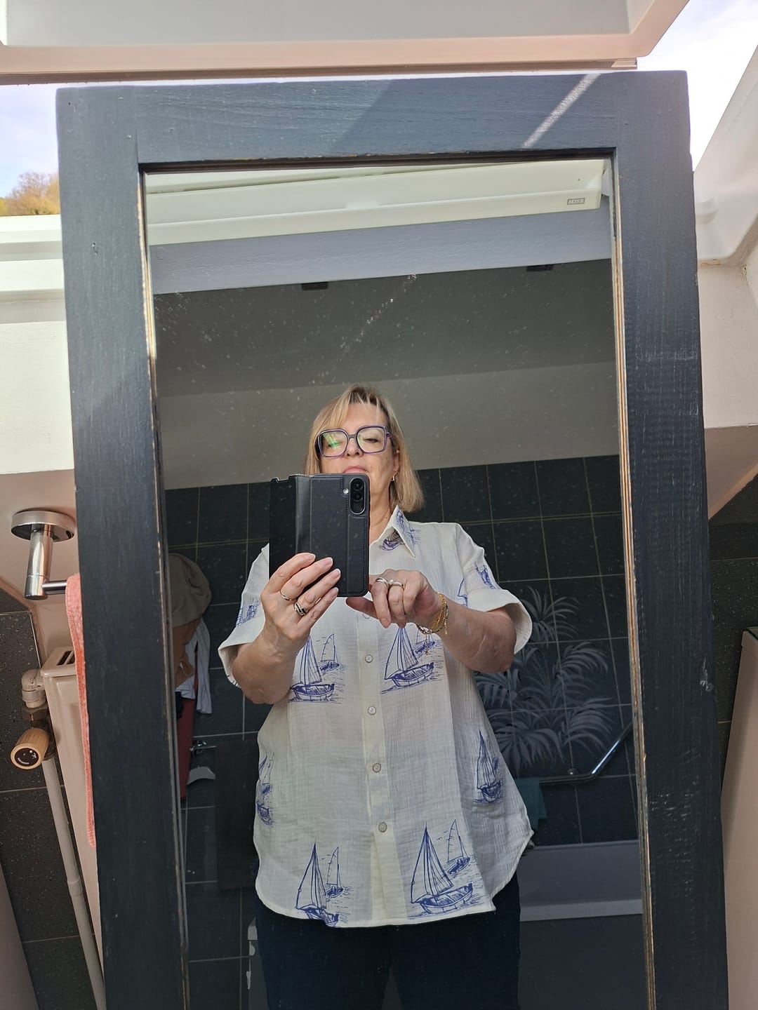 Customer photo review of Chemise Honorine - Double gaze de coton Grand large