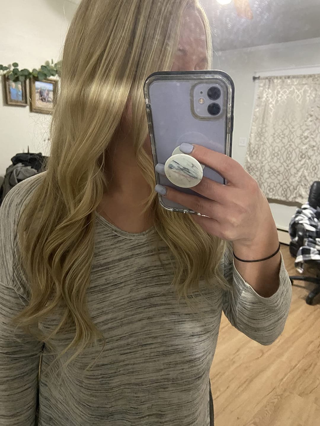 Customer photo review of Virgin Genius Weft Hair Extensions Balayage Blonde #8/8/613