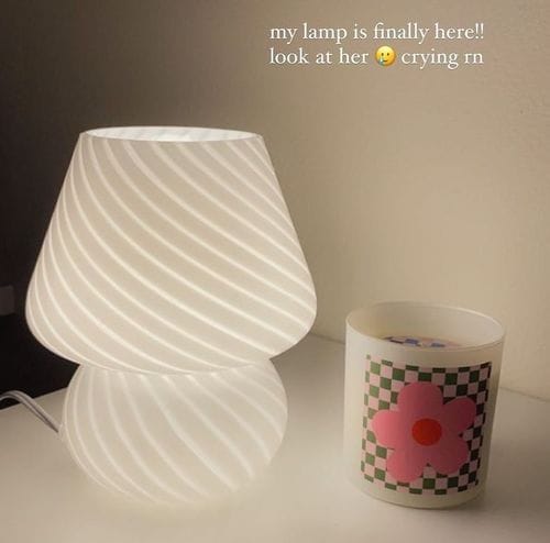 Customer photo review of Murano Mushroom Table Lamp