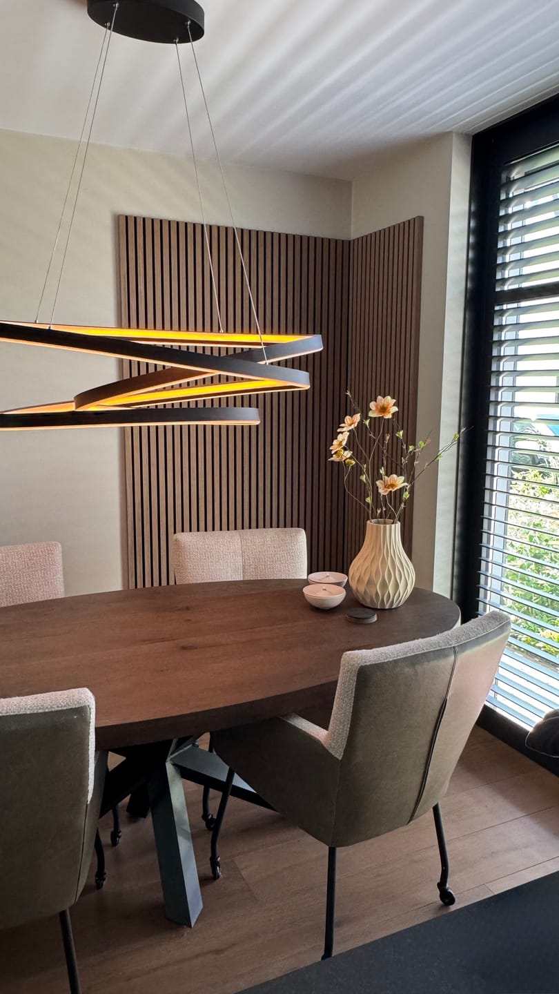 Customer photo review of AkuPanel Eindlat Mokka Hout 240cm Afwerklijst