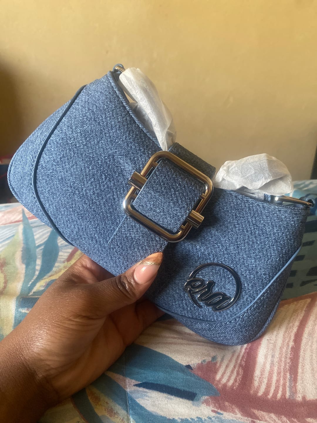 Customer photo review of Denim Lily Shoulder Bag