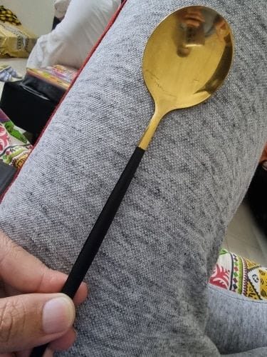 Customer photo review of Modern Golden Flatware Sets - 24 Piece