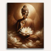 Customer photo review of Paint by Numbers - Buddha with White Lotus Flower
