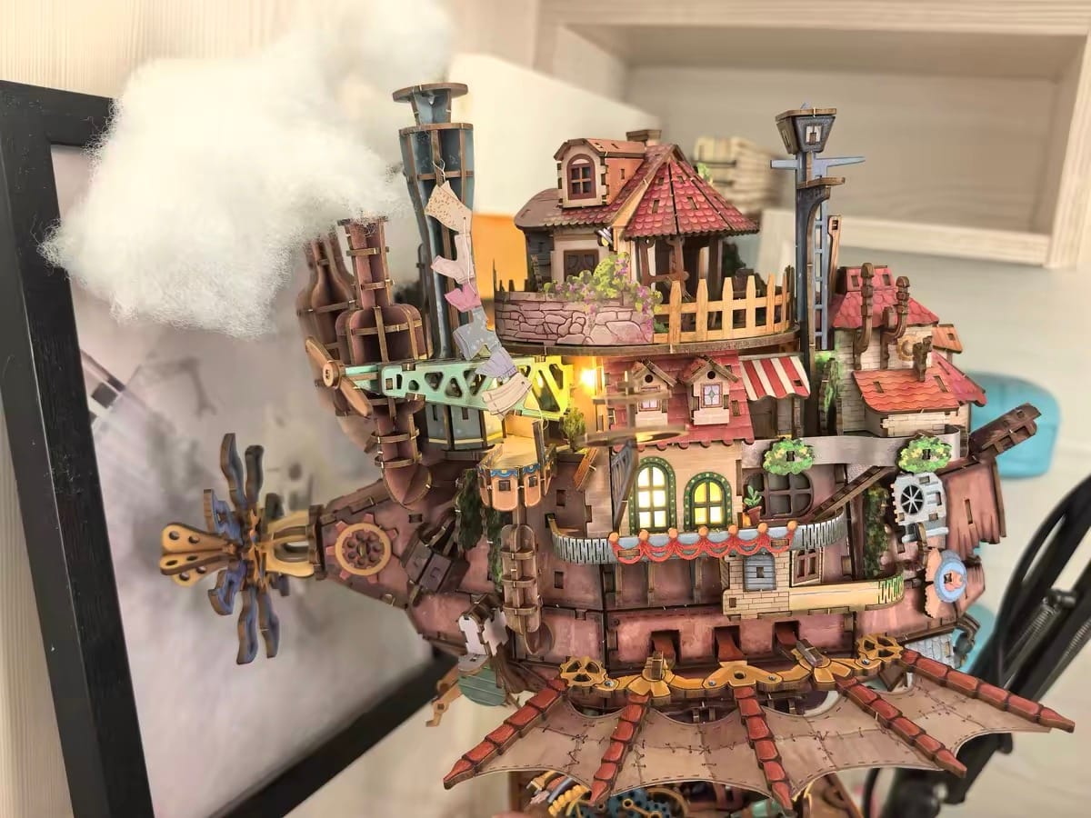 Customer photo review of Motorized Walking Castle Mechanical 3D Wooden Puzzle Kit