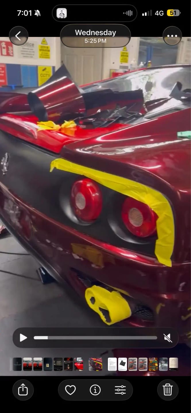 Customer photo review of Mallcas™ Glossy Liquid Metallic Dragon Blood Red Vinyl Wrap (PET Liner)