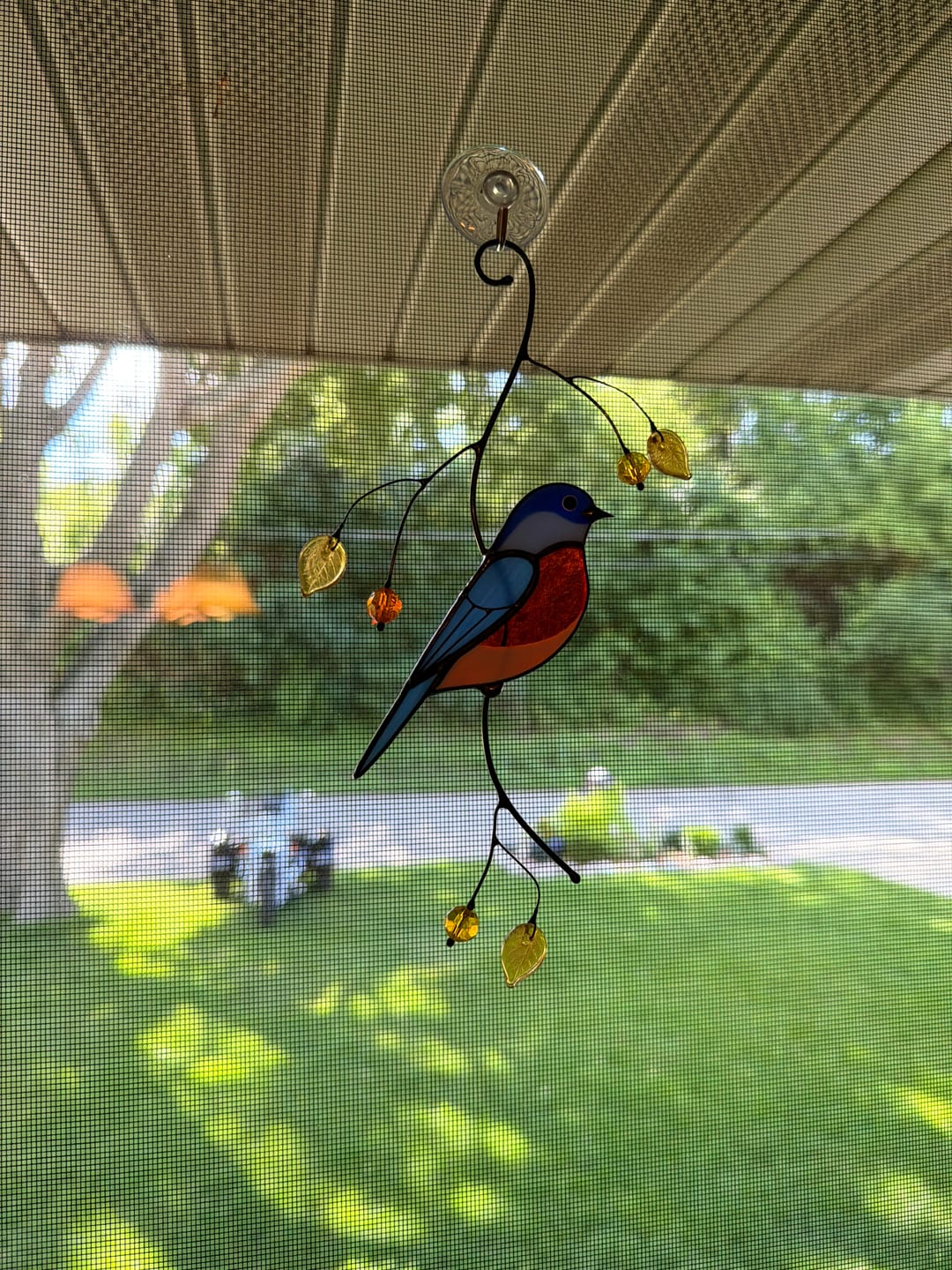 Customer photo review of Realistic Bluebird - Stained Glass Suncatcher