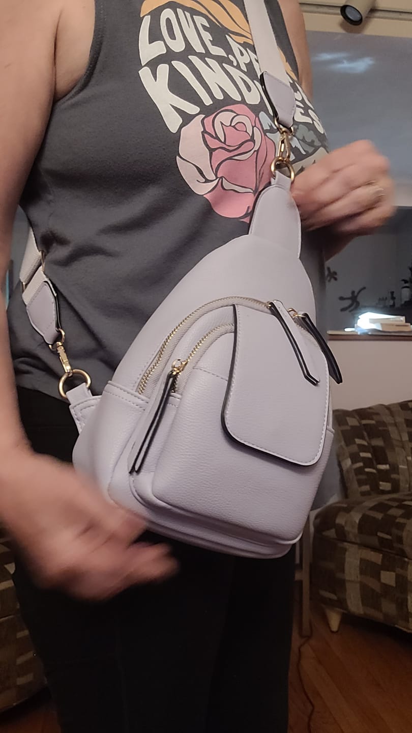 Customer photo review of Sophia Vegan Sling Bag