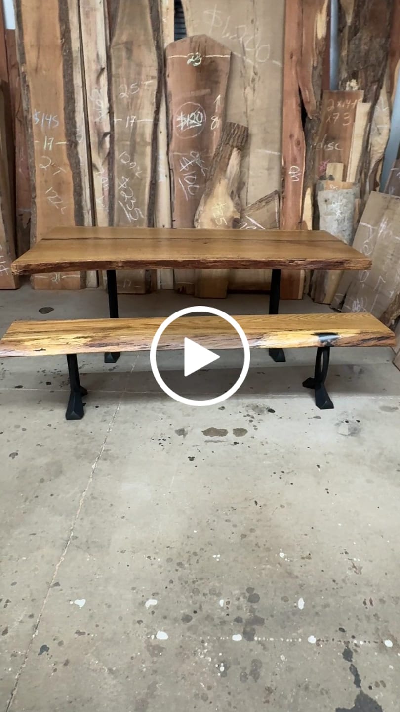 Customer video review of 418 Curva 28" H Dining Table Curved Legs for Live Edge Wooden Slap