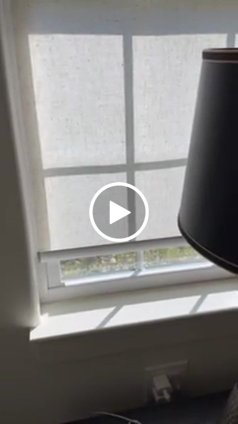 Customer video review of Smart Motorized Light Filtering Roller Shades 70% Blackout Linen Translucent